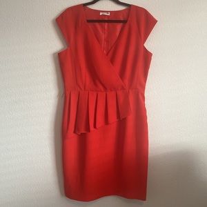 Calvin Klein Orange Shift Lined Sleeveless Dress